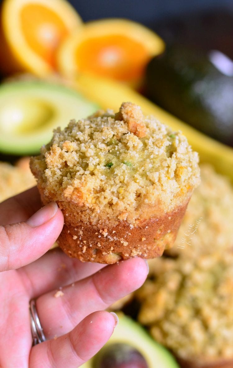 banana muffins made with an addition of avocado and orange essence. Avocado adds wonderful texture and health benefit to these muffins and the flavor combination is divine.