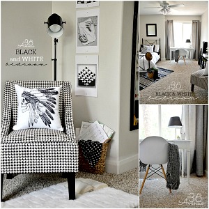 Black and White Bedroom Reveal