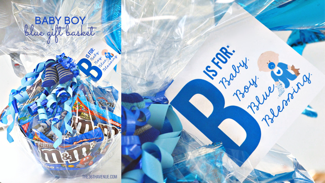 Baby Boy Blue Basket Gift Idea