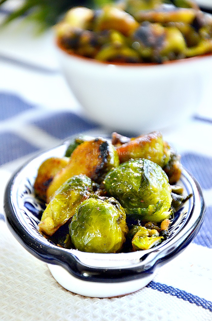 Balsamic Honey Glazed Brussels Sprouts Recipe. Pin it now and make it later.