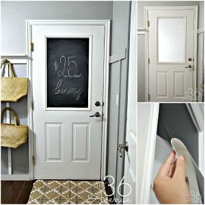 DIY No-Paint Chalkboard Door