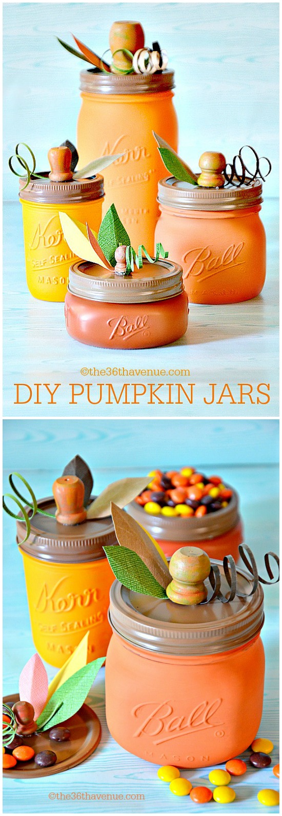 Crafts : DIY Pumpkin Jar Tutorial by the36thavenue.com Super cute and easy to make! 