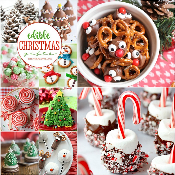 Christmas Treats that you can eat! - These  Christmas Recipes make the perfect Edible Gifts. Share them with your family, neighbors, and friends, or make them for Christmas Parties! These Christmas desserts are yummy, easy, and adorable! PIN IT NOW and make them later!
