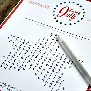 Fourth of July Word Search Free Printable