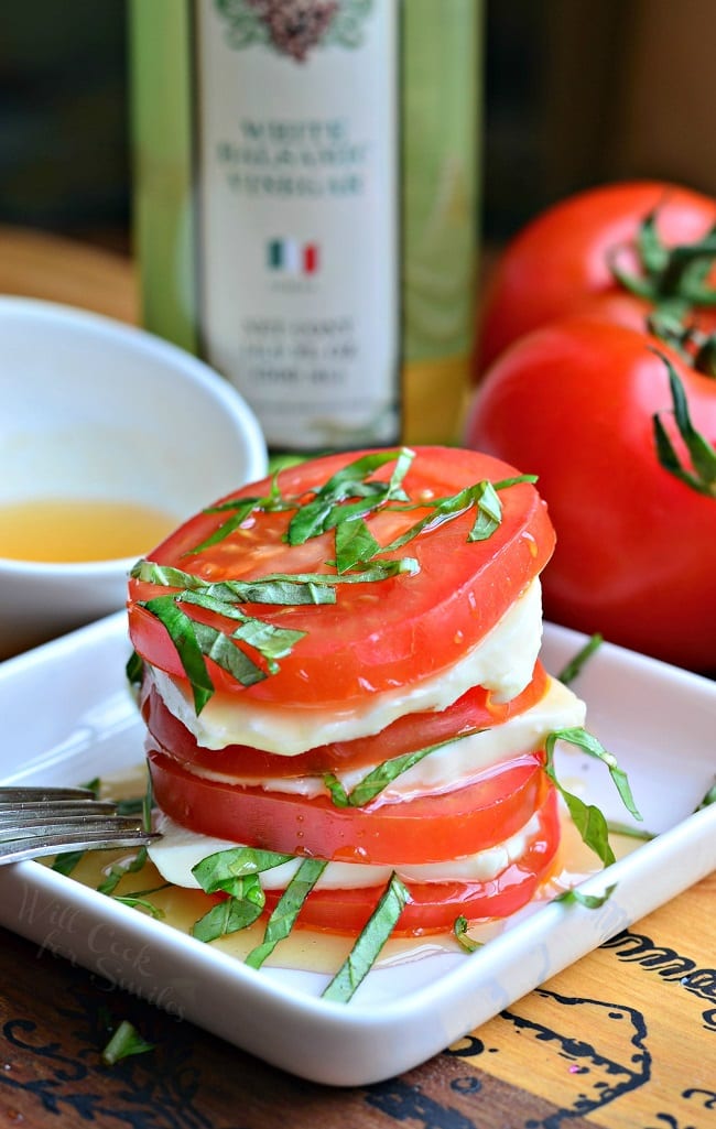 Fresh Caprese Salad with White Balsamic Reduction 1 from willcookforsmiles.com