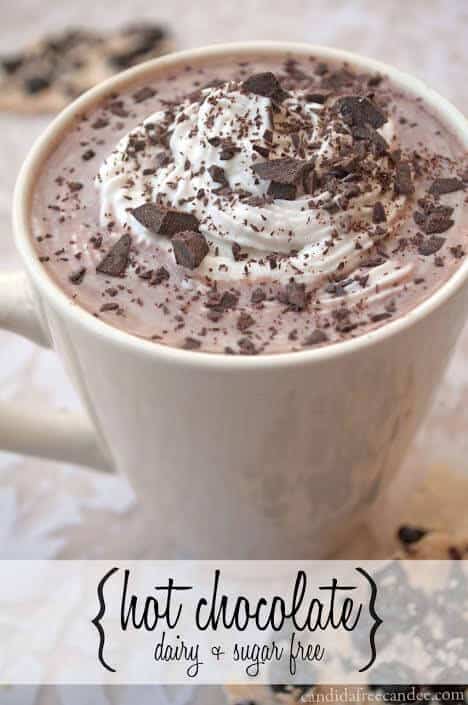 vegan hot chocolate in a white mug