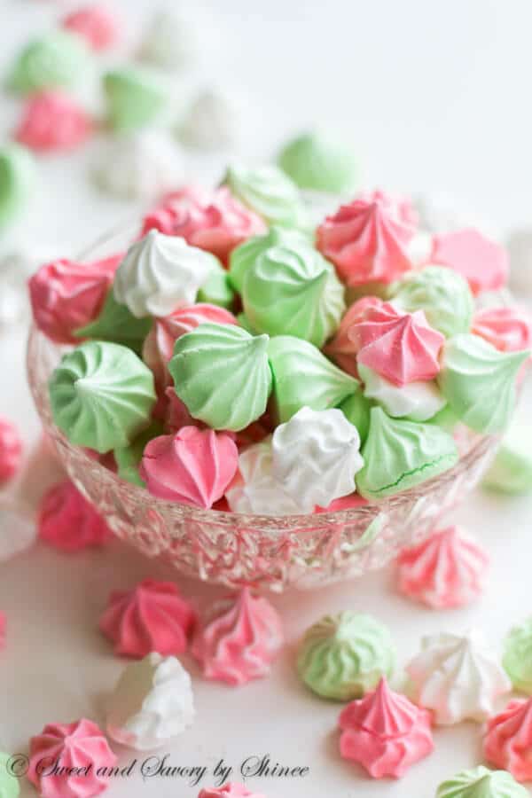 Light as air, melt-in-your-mouth sweet little meringue cookies are fun and colorful for any occasion!