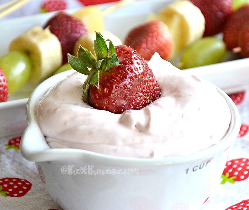 Fruit Shish Kabobs and Skinny Strawberry Dip