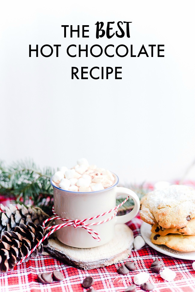 Hot Chocolate Recipe - This Homemade Hot Chocolate is seriously the best! This easy recipe will for sure become a favorite hot drink during Christmas and those cold winter days. PIN IT NOW and drink it later!