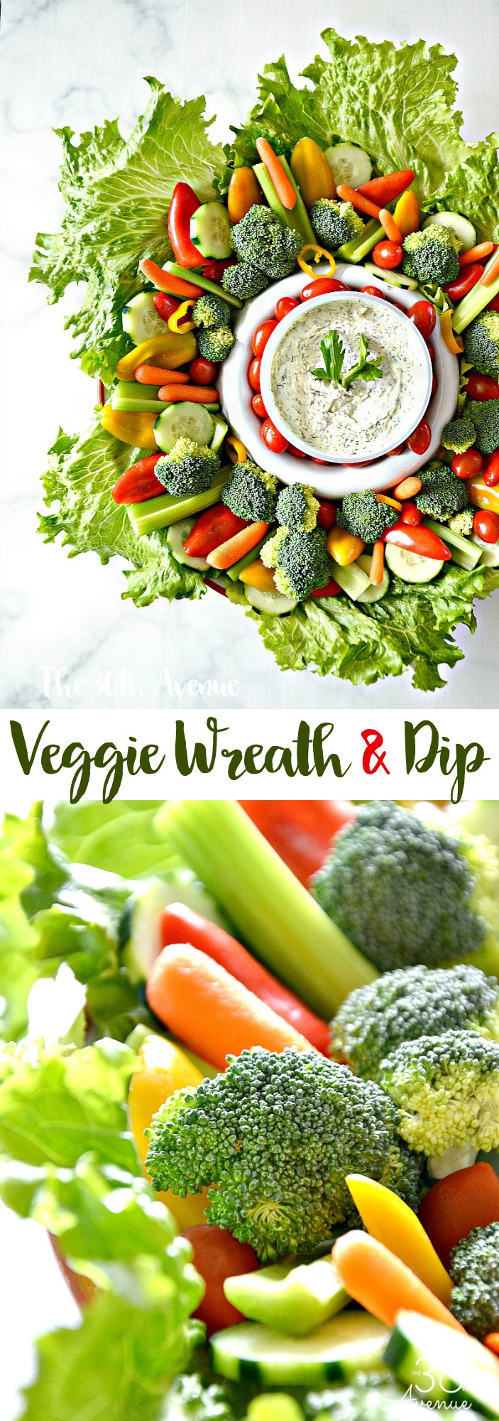 Veggie Wreath and dips. This vegetable wreath is perfect for parties and holidays. 