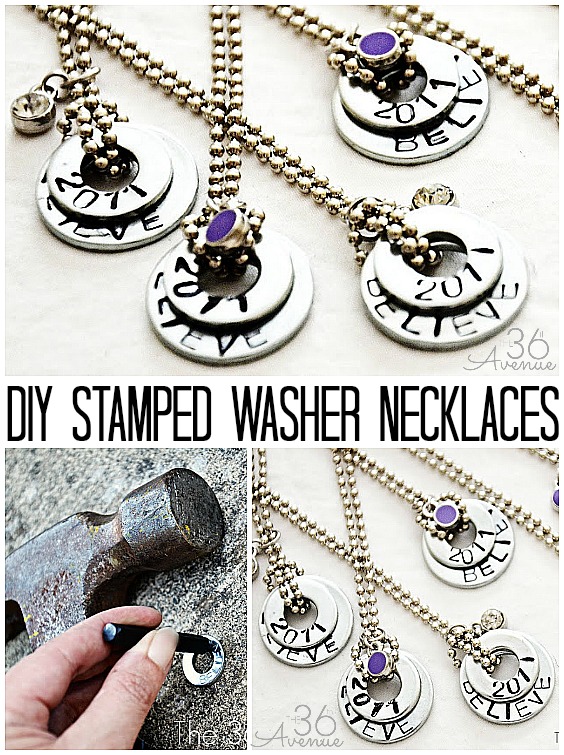 DIY Stamped Necklaces Tutorial. These washer necklaces are perfect for gifts and easy to customized