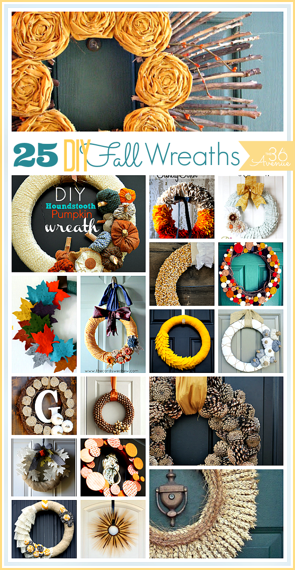 25 GORGEOUS DIY Handmade Fall Wreaths at the36thavenue.com 