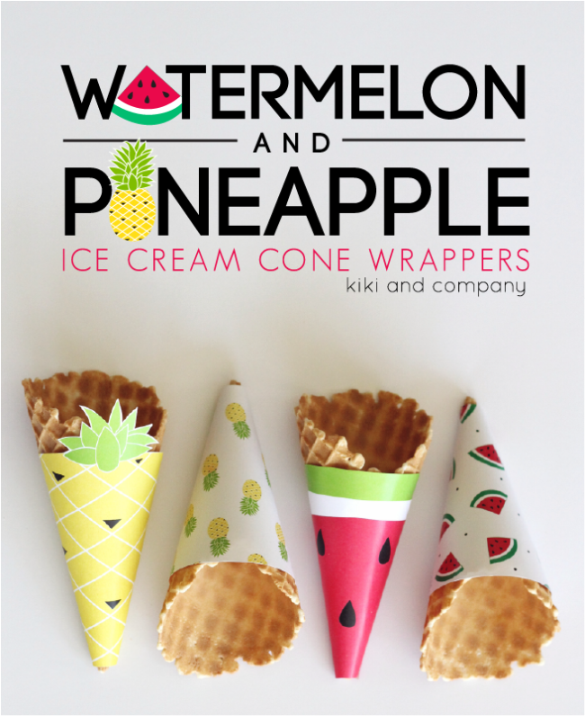 Free Printables – Ice Cream Cone Wrappers