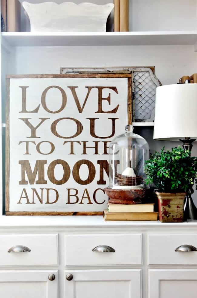 love you to the moon and back sign