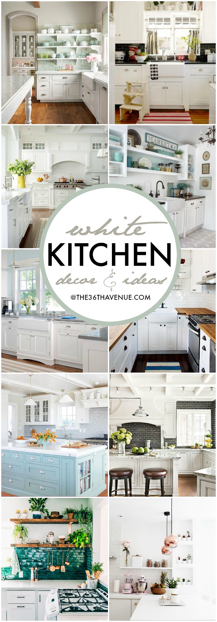 White Kitchen Decor Ideas - Gorgeous white kitchen makeovers and great tips and ideas of how to decorate a kitchen! 